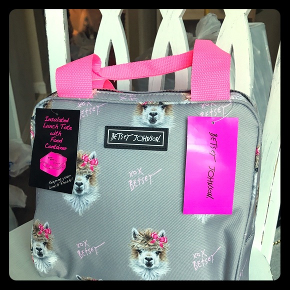 betsey johnson llama lunch bag